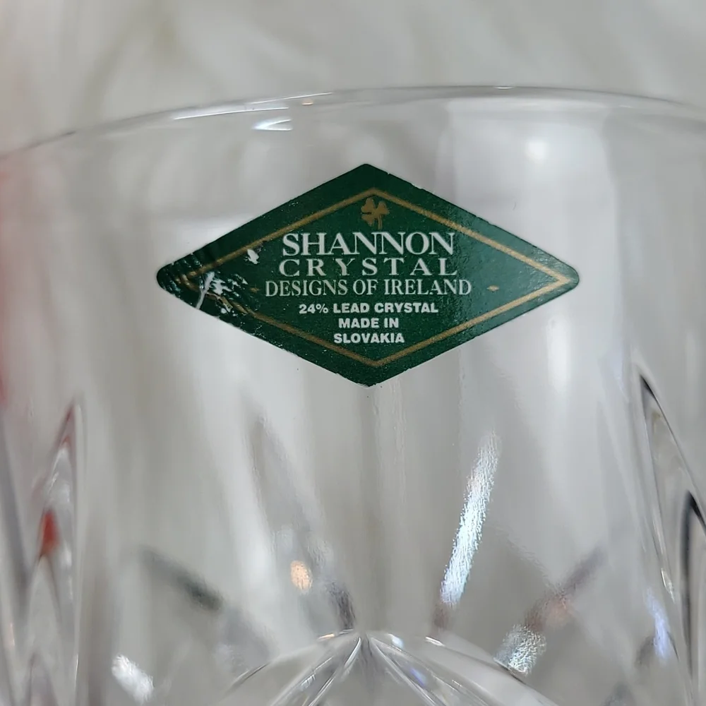 SHANNON LEAD CRYSTAL WINE GLASS PAIR